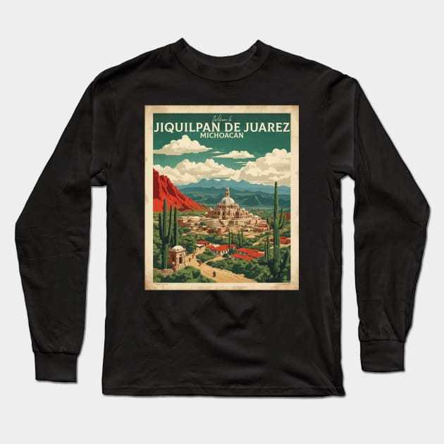 Jiquilpan de Juarez Michoacan Tourism Travel Vintage Long Sleeve T-Shirt by TravelersGems